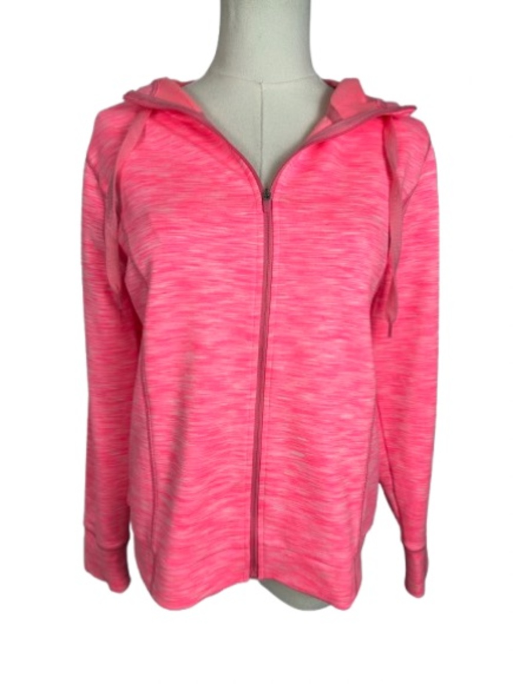 J. Crew Heathered Neon Pink Full-Zip Hoodie